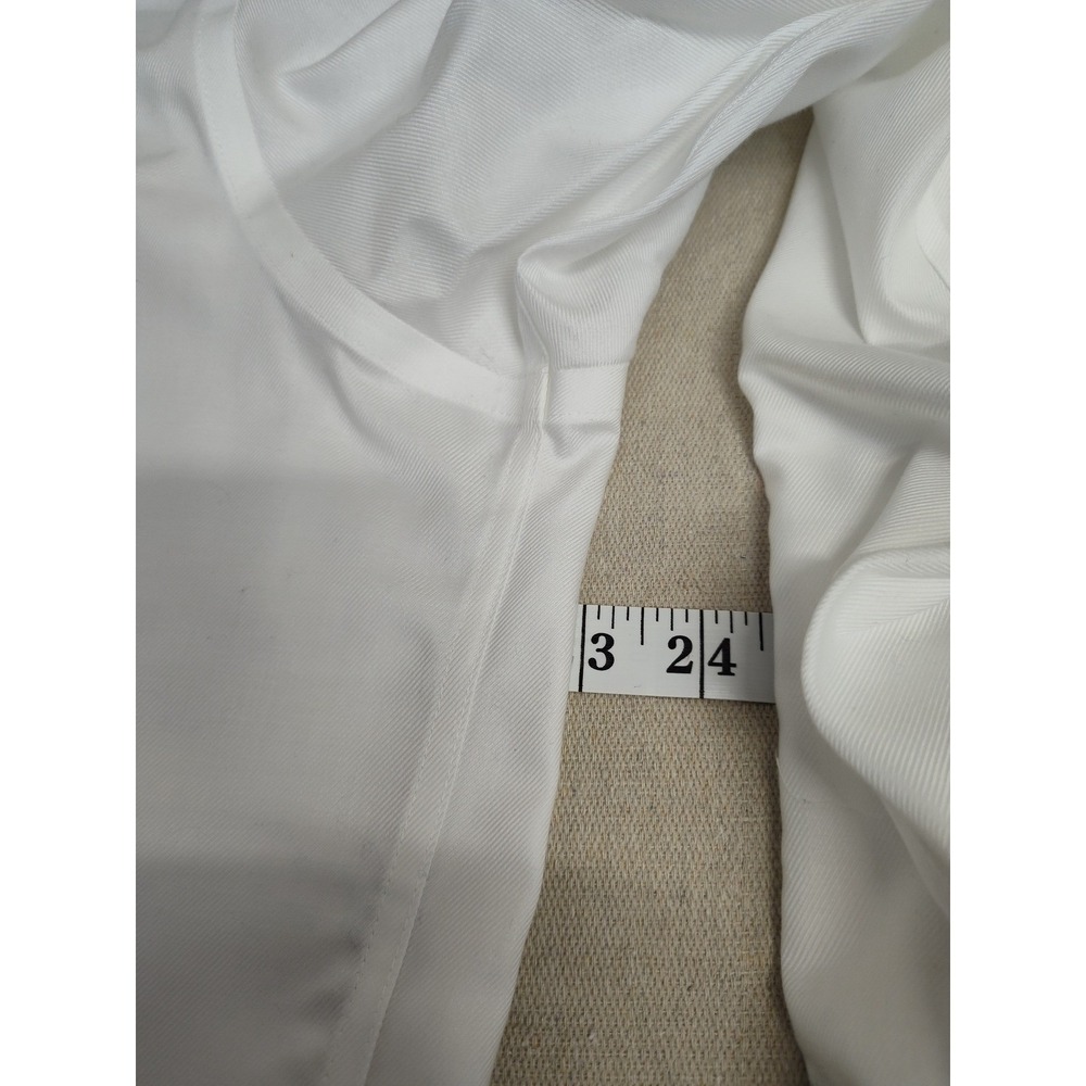 Eagle Shirtmakers Mens White Non-Iron‎ Cotton Dress Shirt 15.5 32/33 Long Sleeve - Picture 5 of 6